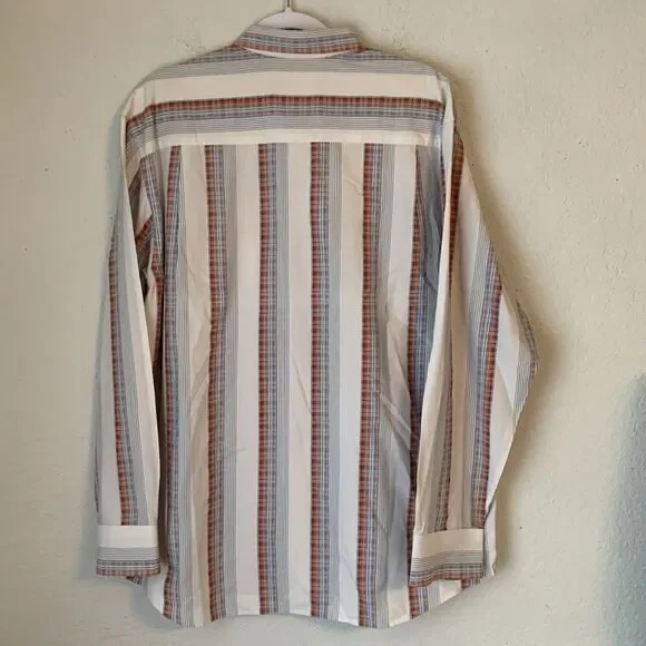 Tommy Bahama Silk Cotton Casual Button Down Shirt White Blue Dress Shirt Size XL - Picture 3 of 10